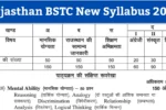 Rajasthan BSTC New Syllabus 2025