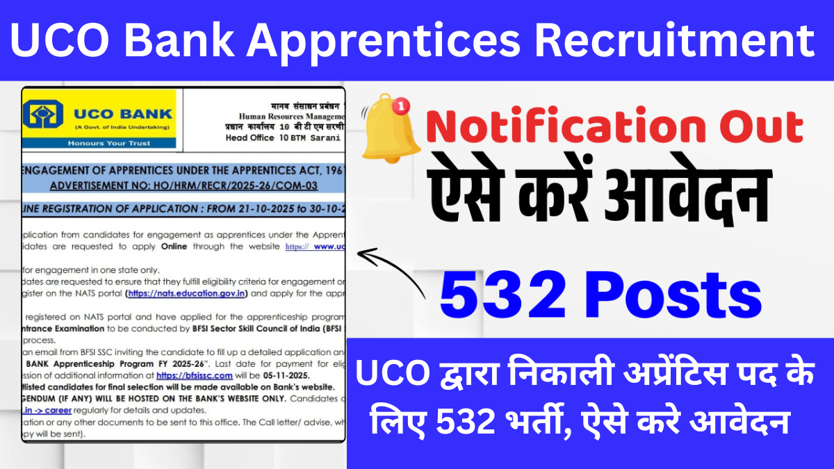UCO Bank Apprentices Recruitment